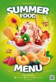 Summer Food Menu PSD Flyer Template