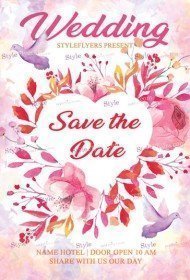 Wedding Save The Date PSD Flyer Template