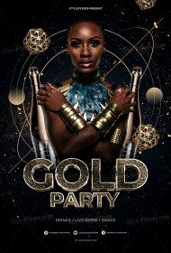 Gold Party PSD Flyer Temlpate