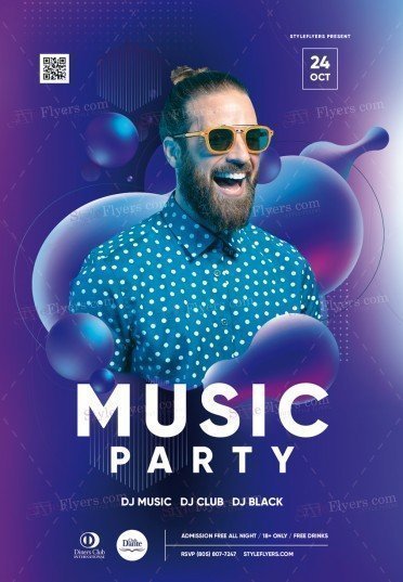Music Party PSD Flyer Template