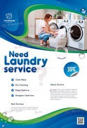 laundry-service_psd_flyer
