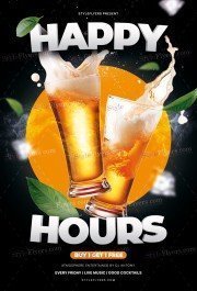 Happy Hours PSD Flyer Template