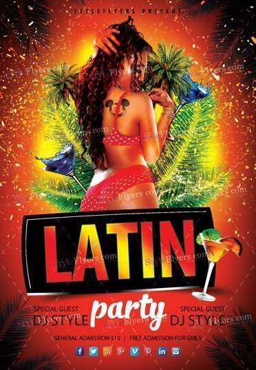 Latin Party PSD Flyer Template