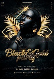 Black&Gold Party PSD Flyer Template