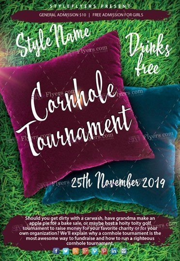 Digital File Cornhole Tournament Party Invitation Printing Available!
