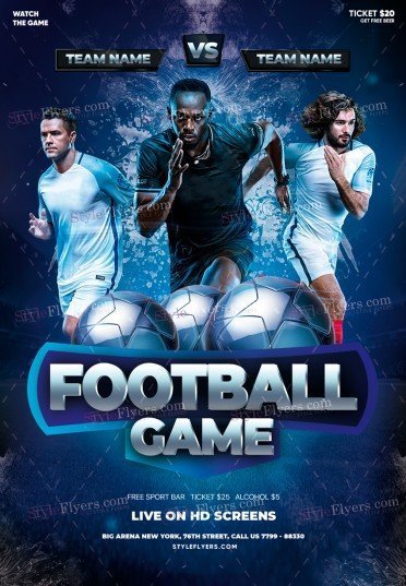 Football Game PSD Flyer Template