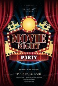 Movie Night Party PSD Flyer Template