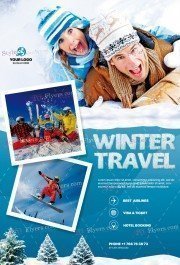 Winter Travel PSD Flyer Template