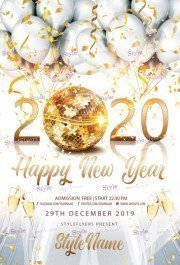 2020 Happy New Year PSD Flyer Template
