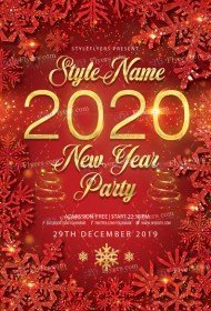 2020 New Year Party PSD Flyer Template