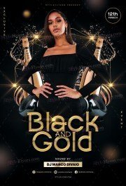 Black And Gold PSD Flyer Template