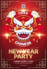 Chinese New Year Party PSD Flyer Template