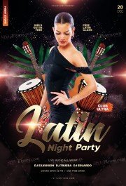 Latin Night Party PSD Flyer Template