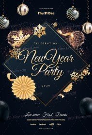 New Year Party PSD Flyer Template