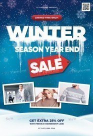 Winter Season Year End Sale PSD Flyer Template