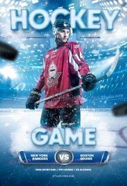 Hockey Game PSD Flyer Template