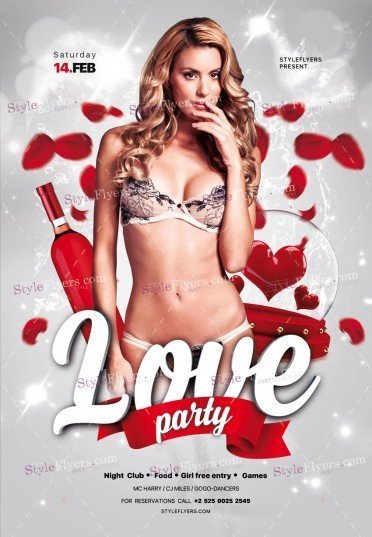 Love Party PSD Flyer Template