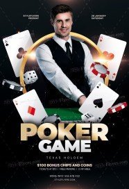 Poker Game PSD Flyer Template