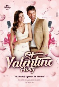 St. Valentine Party PSD Flyer Template