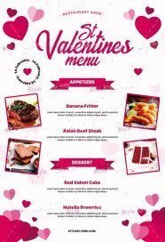 St. Valentines Menu PSD Flyer Template