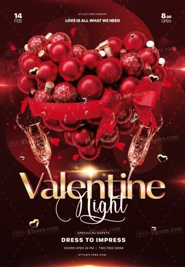 Valentine Night PSD Flyer Template