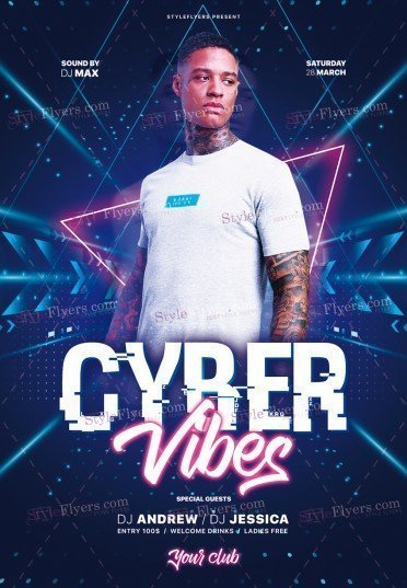 Cyber Vibes PSD Flyer