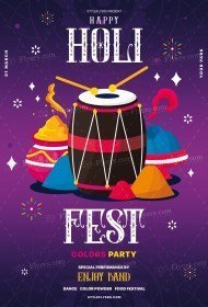 Holi Fest PSD Flyer