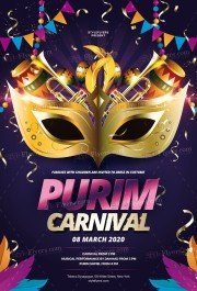 Purim Carnival PSD Flyer