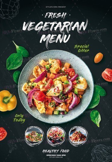 Vegetarian Menu Flyer Template