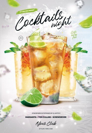 Cocktail Night PSD Flyer