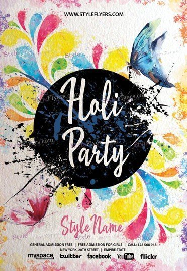 Holi Party PSD Flyer