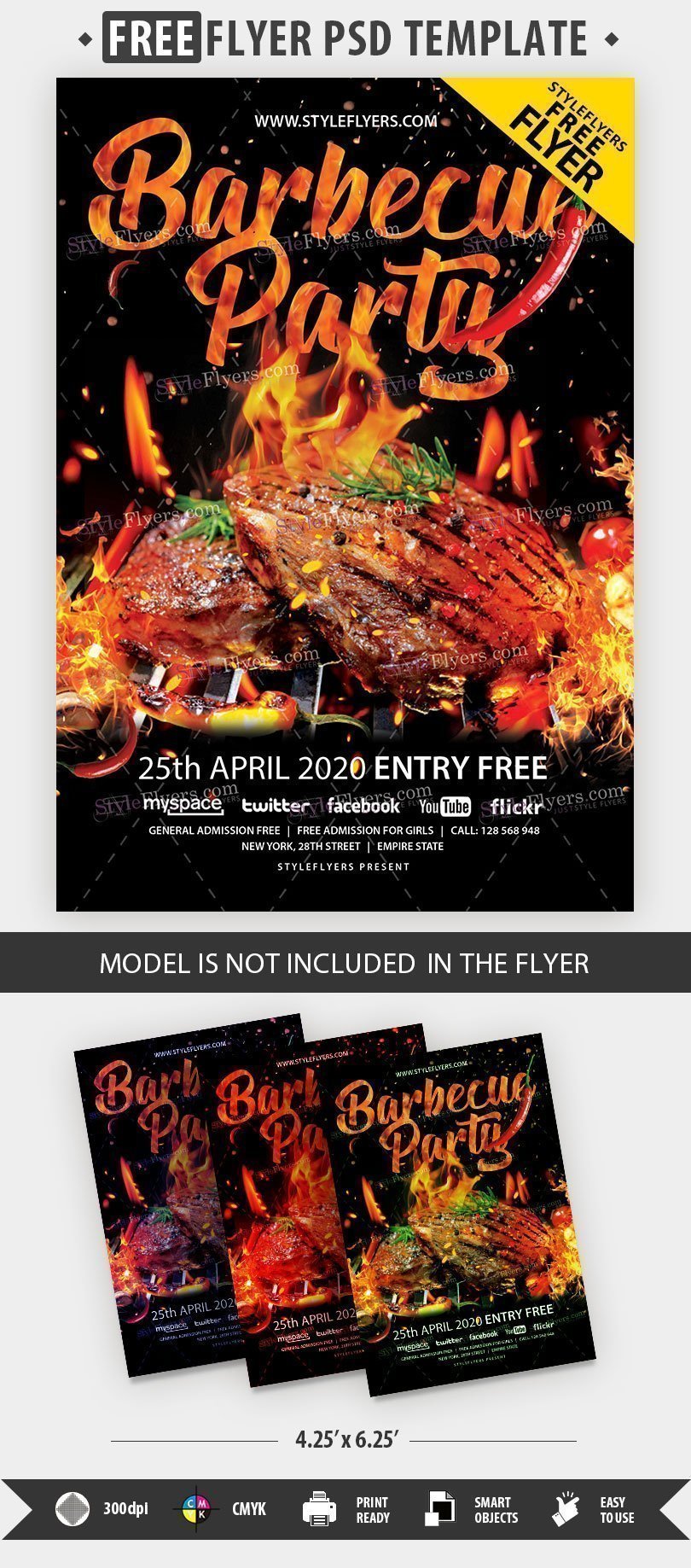 Barbecue Party FREE PSD Flyer Template Free Download 34873 Styleflyers