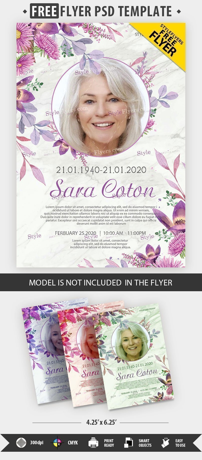 Funeral Program FREE PSD Flyer Template Free Download 35000 Styleflyers