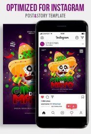 Cinco De Mayo PSD Instagram Post and Story Template