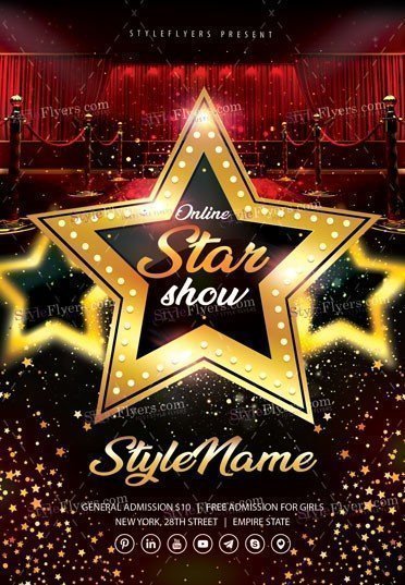 Online Star Show PSD Flyer