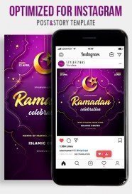 Ramadan PSD Instagram Post and Story Template