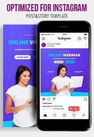 Online Webinar PSD Instagram Post and Story Template