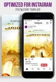 Shavuot PSD Instagram Post and Story Template