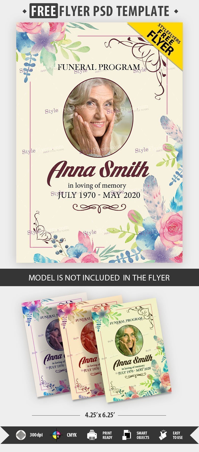 Funeral Program FREE PSD Flyer Template Free Download ...