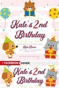 Kate's 2nd Birthday Flyer Template