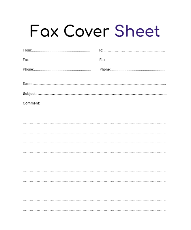 Fax Cover Sheet Online Template
