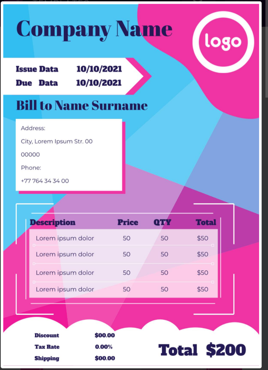 Invoice Template For Google Docs & Word