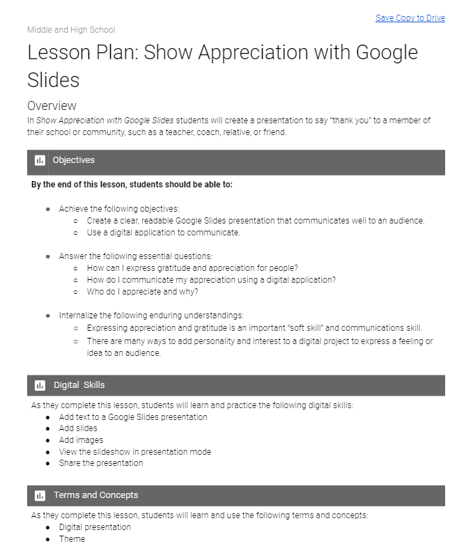 Lesson Planer in Google Docs template