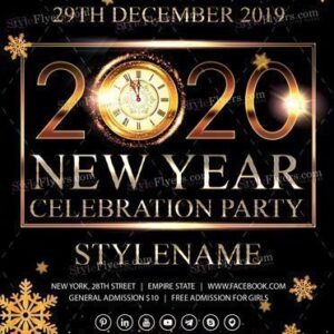 2020 New Year Celebration Party Psd Flyer Template