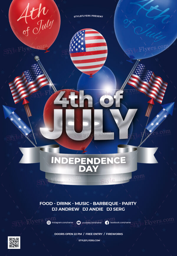4Th Of July Psd Flyer Template – StyleFlyers