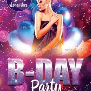 B Day Party Psd Flyer Template