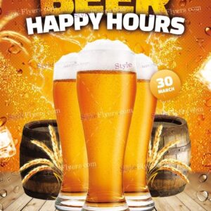 Beer Happy Hours Psd Flyer Template1
