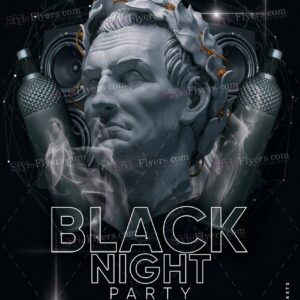 Black Night Party Psd Flyer Template