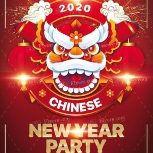 Chinese New Year Party Psd Flyer Template