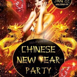 Chinese New Year Party Premium Psd Flyer Template